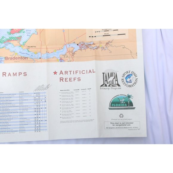 1997 Tampa Bay Boaters Guide Map Vintage 88501 - Picture 2 of 6